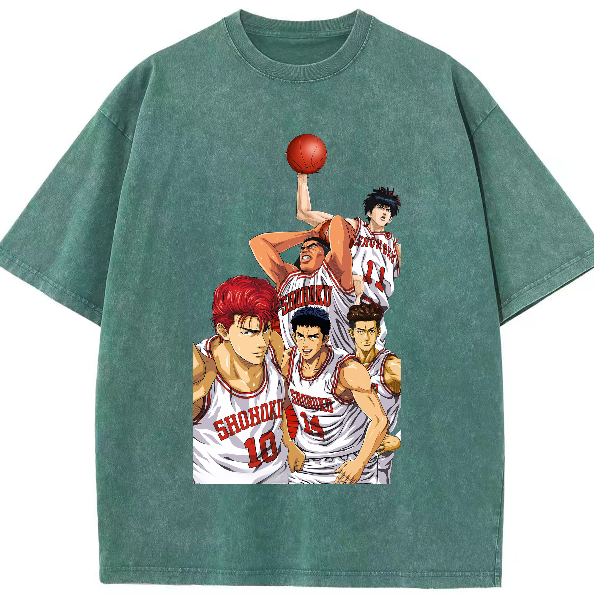 （画像用） SLAM DUNK／スラムダンク 綿100% ヴィンテージ風 半袖Tシャツ（フロントプリント）